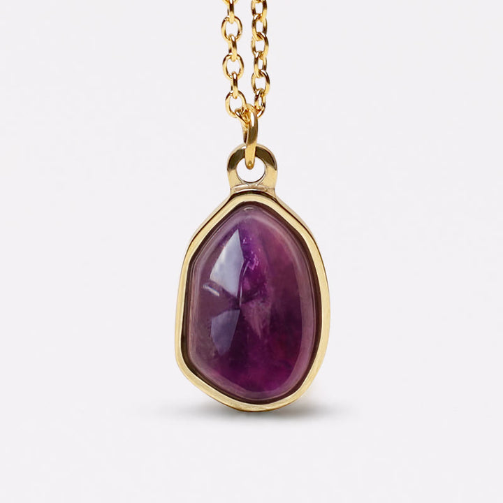 Collana con ciondolo di benedizione in quarzo rosa, ametista, avventurina verde naturale Buddha Stones