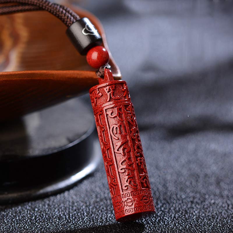 Collana con corda di concentrazione del mantra tibetano in cinabro Buddha Stones - Cinabro - image 0