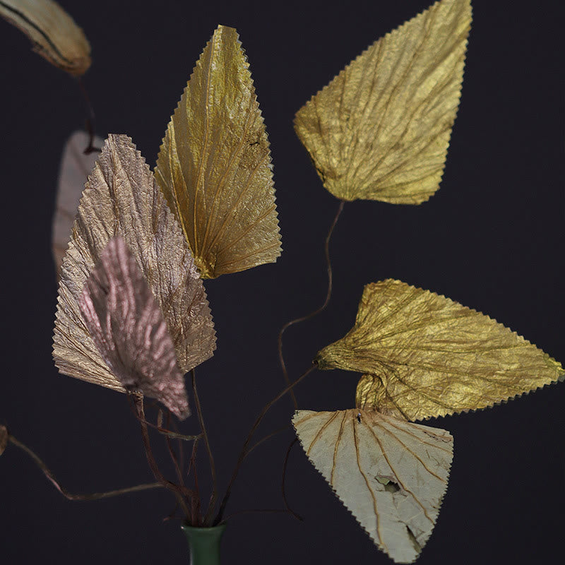 Mazzo di fiori di loto triangolare essiccato naturale con gambo di foglia di loto, ornamenti per la decorazione della casa