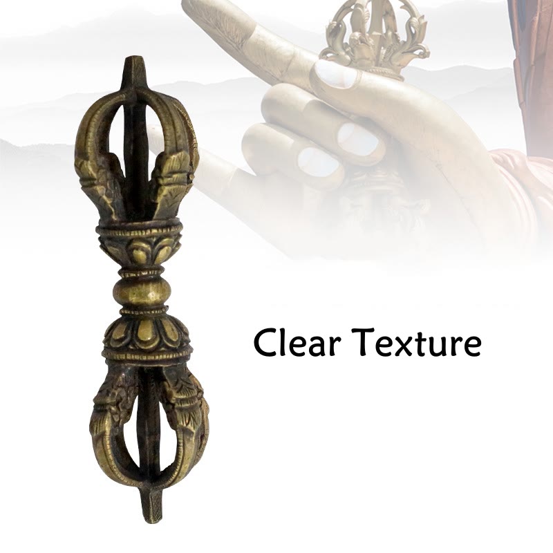 Buddha Stones fatte a mano Nepal Cinque punte Tre punte Vajra Dorje Resistenza Rame Decorazione