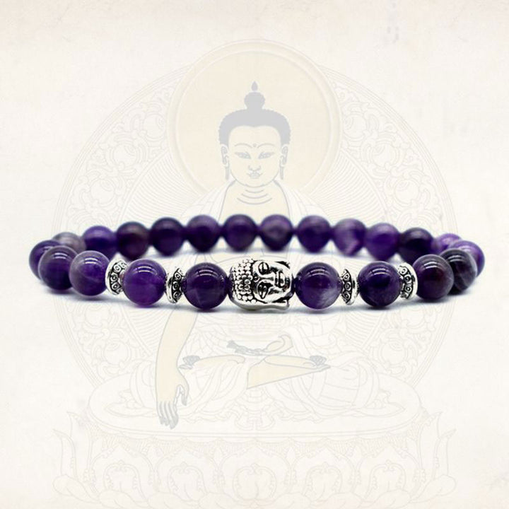 Braccialetto di guarigione dell'amore con Buddha Stones e ametista - image 2