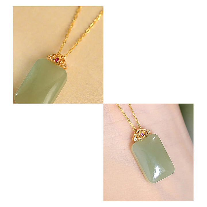Collana con ciondolo a forma di farfalla Buddha che ride in giada ciano naturale Hetian Jade in argento sterling 925 - image 46