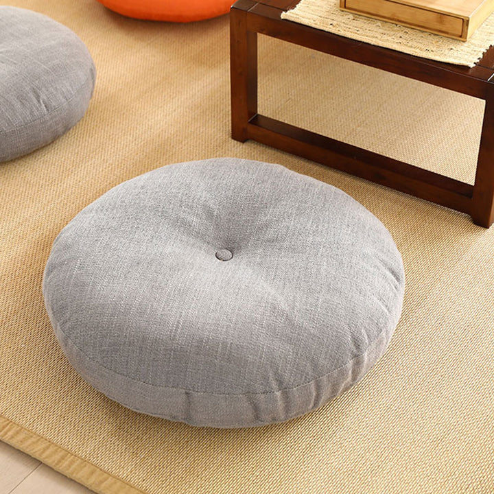 Cuscino per seduta da meditazione in lino con motivo semplice Buddha Stones e loto, decorazione per la casa e il soggiorno