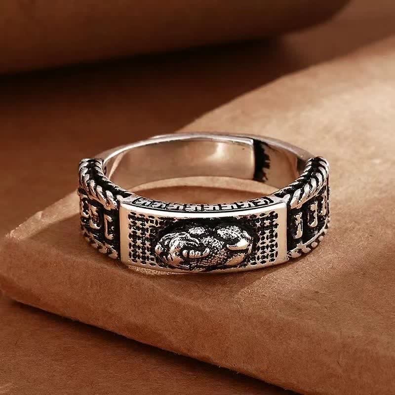 Buddha Stones Fortunato FengShui PiXiu Ricchezza Ruote della Preghiera Coppia Anello