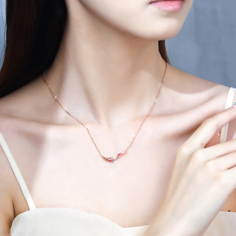 Collana con ciondolo a forma di pesce koi in argento sterling 925 Buddha Stones e zircone per la prosperità - image 9