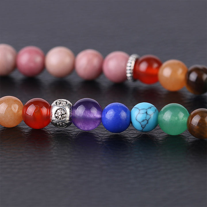 Buddha Stones 108 Mala Beads Braccialetto di guarigione in cristallo blu rodonite e lazulite