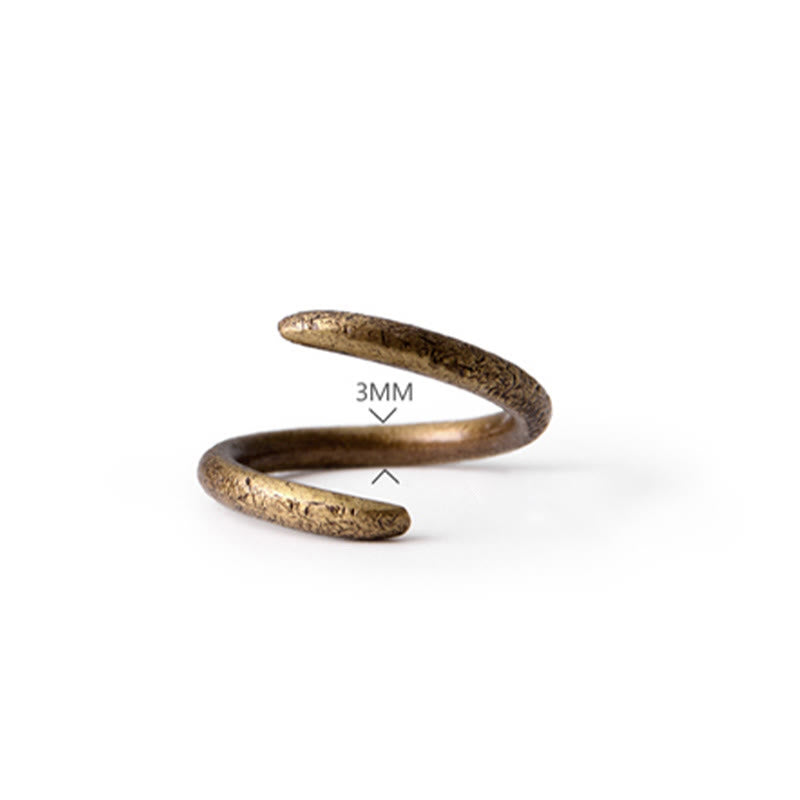 Anello regolabile con design semplice in rame Buddha Stones e portafortuna