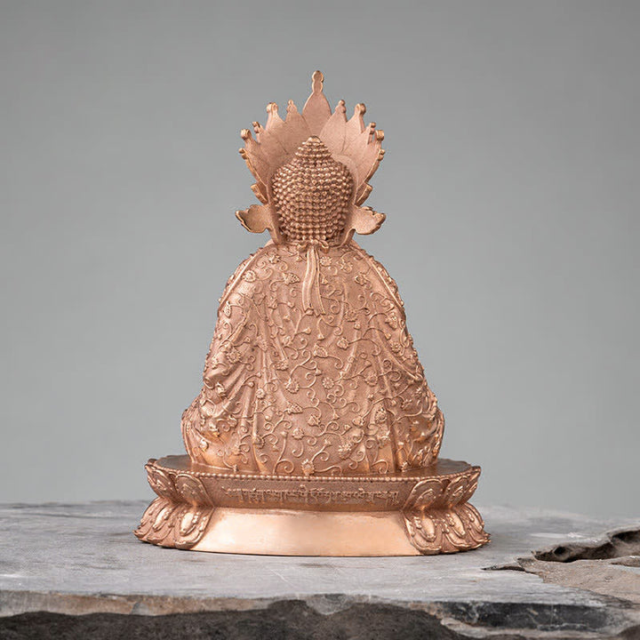 Statua di Buddha Shakyamuni in rame fatta a mano con compassione, decorazione