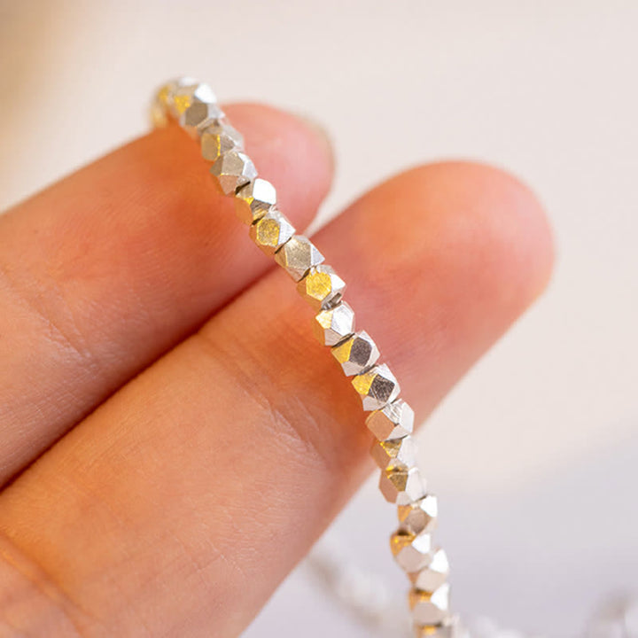 Anello di benedizione con perline in argento sterling 925 Buddha Stones