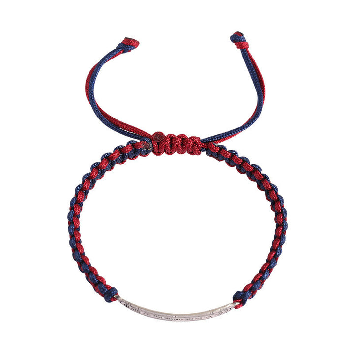 Braccialetto di protezione con amuleto della pace in argento sterling 925 Buddha Stones