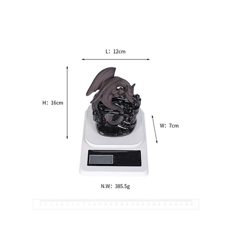 Buddha Stones Nordico Pterosauro Drago Ceramica Fontana di fumo di riflusso Protezione Guarigione Bruciatore di incenso Decorazione