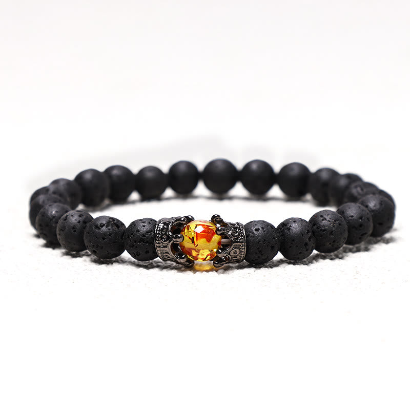 Buddha Stones Pietra naturale Corona del re e della regina Perline di energia curativa Bracciale di coppia
