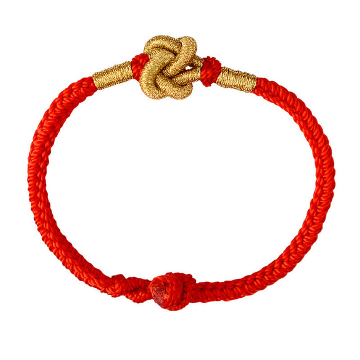 Braccialetto fatto a mano con corda intrecciata con nodo cinese, design semplice, fortuna e forza