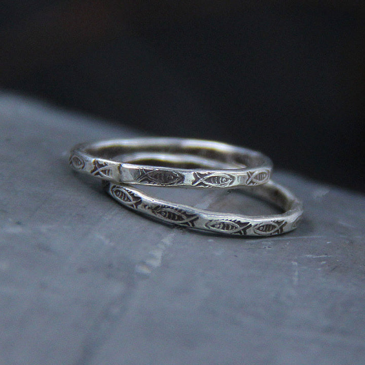 Anello Buddha Stones 925 Sterling Silver Luck Koi Fish Wealth - 62 millimetri - image 0