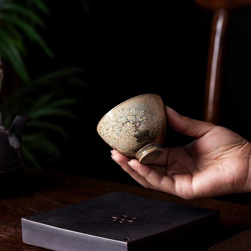Buddha Stones Jingdezhen dipinte a mano Ru Kiln porcellana Hanfu ragazza fiore tazza da tè in ceramica Kung Fu tazze da tè
