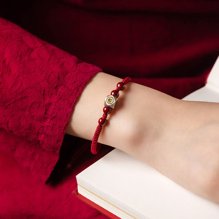 Bracciale Buddha Stones 925 Sterling Silver Zodiaco Cinese Buddha Natale Cinabro Calma - image 10