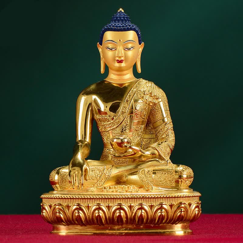 Statua di Buddha Shakyamuni Statua di rame dell'illuminazione Decorazione per la casa - 16,5*11*6,5 cm - image 0
