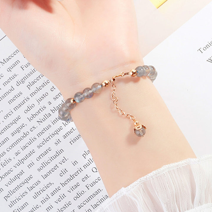 Braccialetto di guarigione PiXiu con pietre di luna, quarzo fragola e Buddha Stones