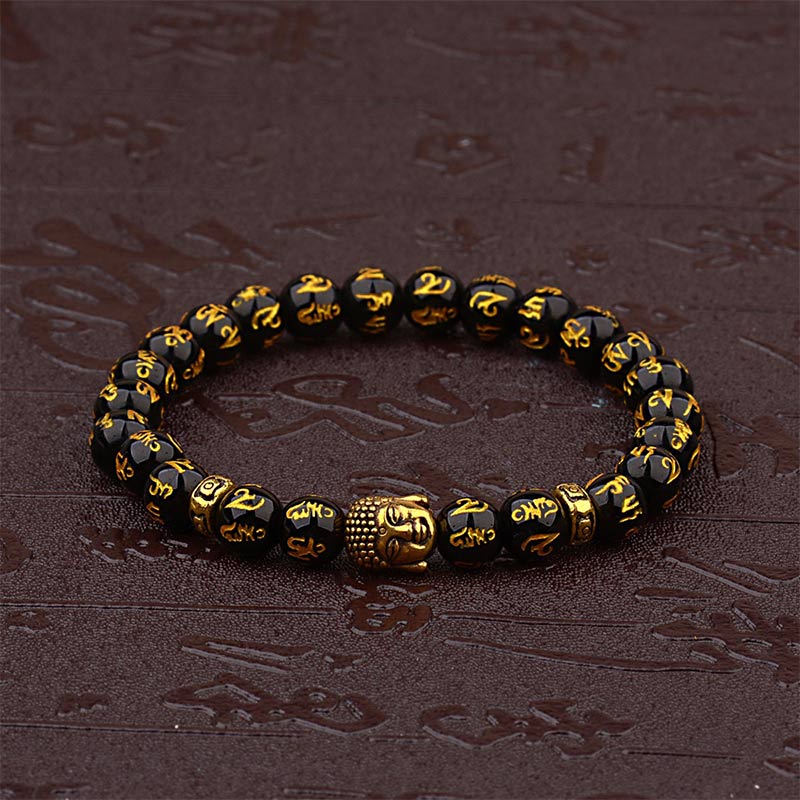 Braccialetto amuleto mantra tibetano Buddha Buddha Stones