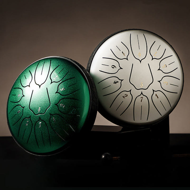 Buddha Stones Steel Tongue Drum Sound Healing Meditazione Yoga Lotus Drum Kit 11 Note 6 Pollici