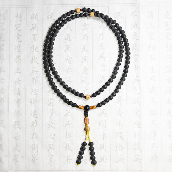 Buddha Stones Mala Tibetano Cipresso Semi di Bodhi Agata Rossa Braccialetto di Guarigione