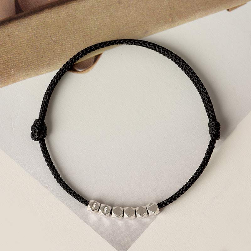 Braccialetto alla caviglia con treccia in corda rossa in argento sterling 925 Buddha Stones