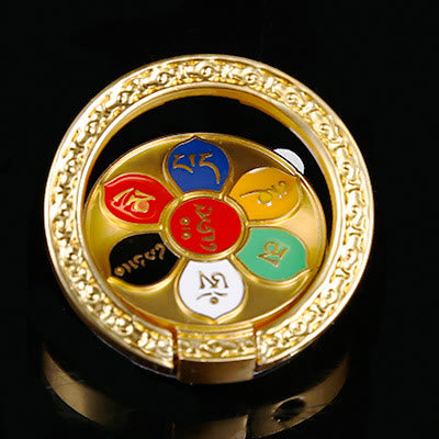 Supporto per anello per telefono con simbolo della pace tibetano Om Mani Padme Hum, decorazioni universali per telefono