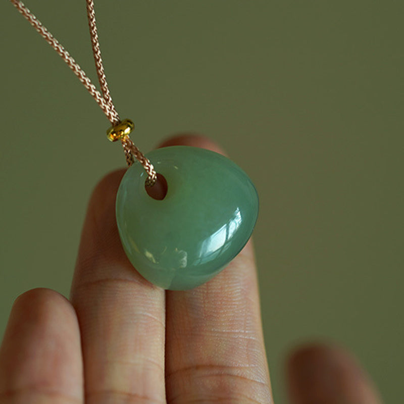 Collana con ciondolo portafortuna e prosperità in giada naturale Buddha Stones. - image 4