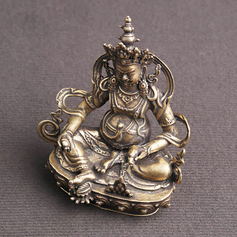 Buddha Stones Jambhala Bodhisattva Figurina Serenità Statua di Rame Decorazione