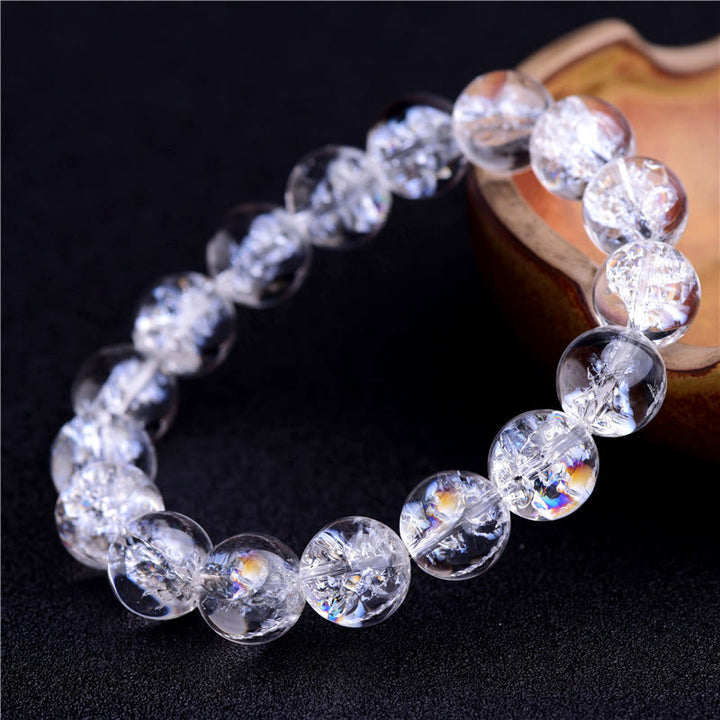 Braccialetto di guarigione con protezione in cristallo bianco naturale Buddha Stones