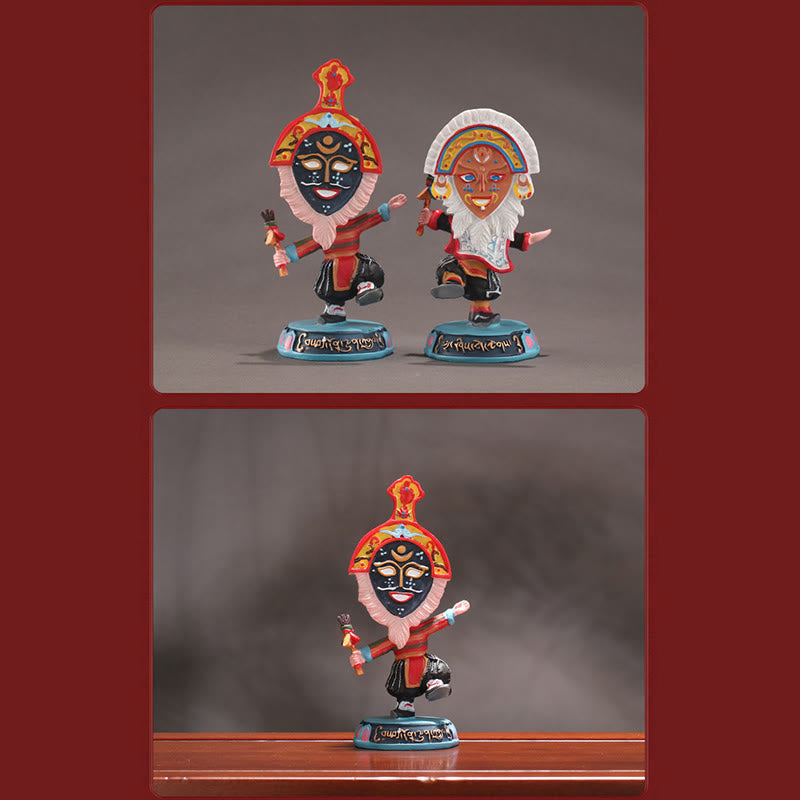 Buddha Stones Tibetan Opera Maschera Viso Marionetta Casa Ufficio Auto Decorazione Ornamento