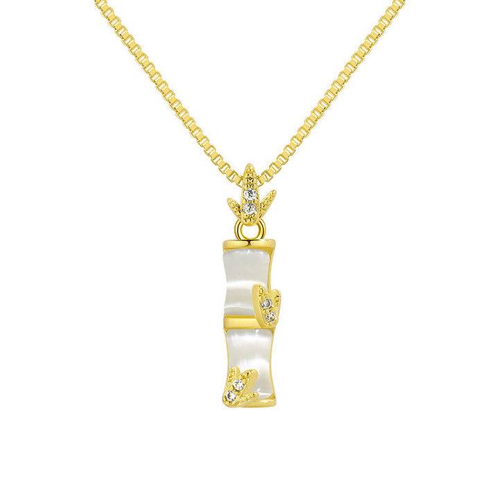Collana con Buddha Stones, calcedonio e bambù, modello Harmony