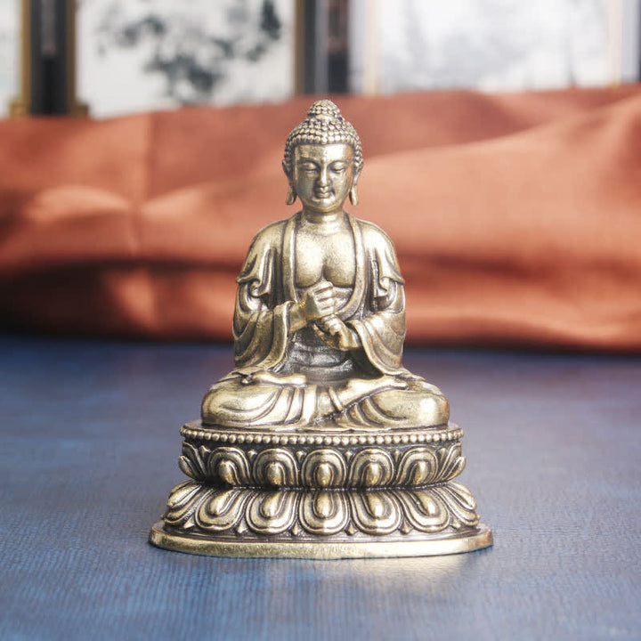Decorazione della statua in rame della serenità del Buddha Tathagata - 49*63mm - image 0