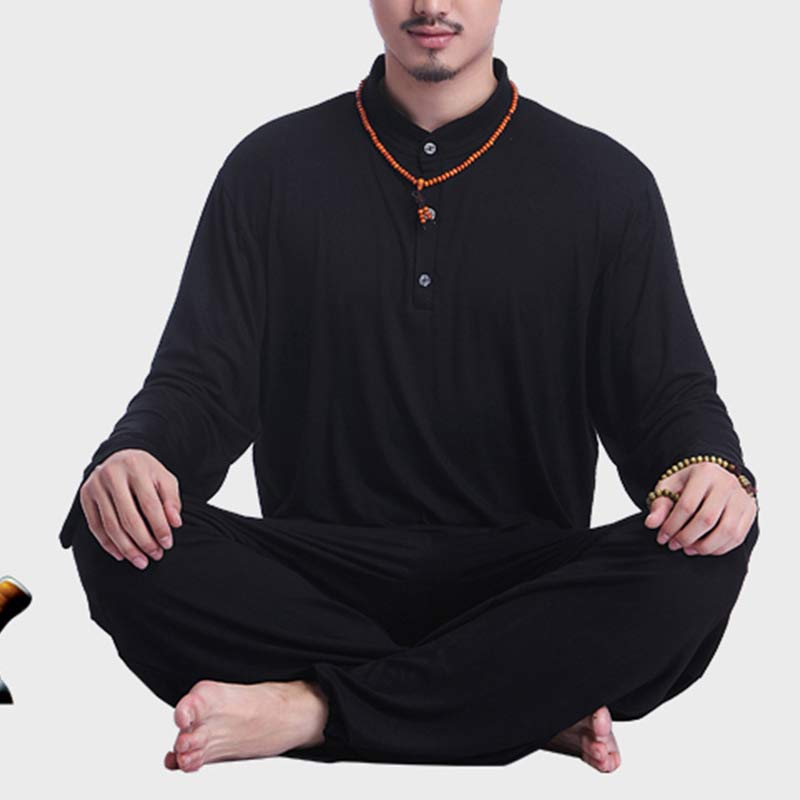 Buddha Stones Meditazione Preghiera Spirituale Zen Tai Chi Pratica Yoga Abbigliamento Uomo Set - image 23
