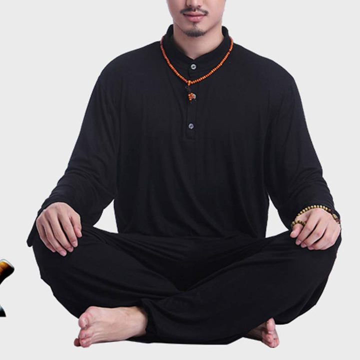 Buddha Stones Meditazione Preghiera Spirituale Zen Tai Chi Pratica Yoga Abbigliamento Uomo Set - image 23