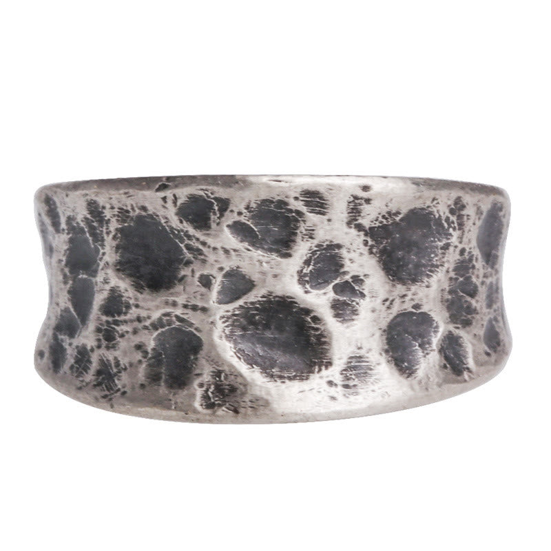 Anello di protezione con motivo a texture a rilievo in argento sterling 925 Buddha Stones - image 5