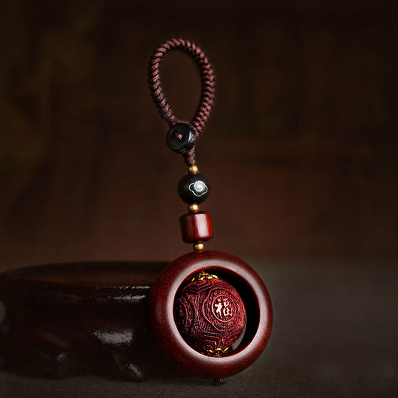 Buddha Stones Tibetano Piccola Foglia Sandalo Rosso Ebano Fortuna Protezione Rotazione Decorazione