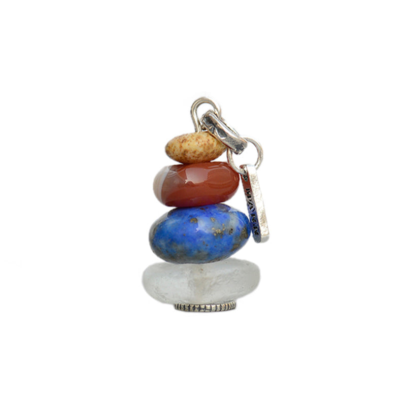Collana con ciondolo calmante in labradorite con vari cristalli e Buddha Stones Zen Cairn - image 17