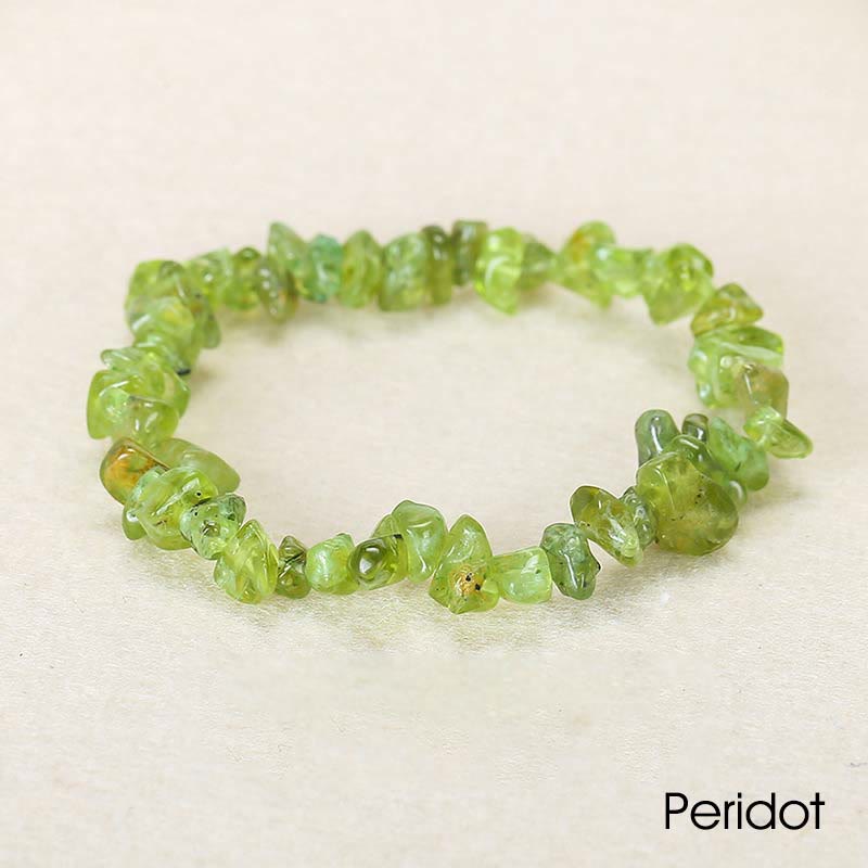 Braccialetto lenitivo con pietra di cristallo naturale di forma irregolare - Peridoto (Circonferenza del polso: 15-18 cm) - image 50
