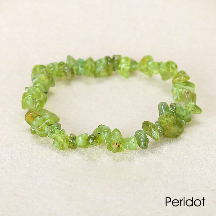 Braccialetto lenitivo con pietra di cristallo naturale di forma irregolare - Peridoto (Circonferenza del polso: 15-18 cm) - image 50