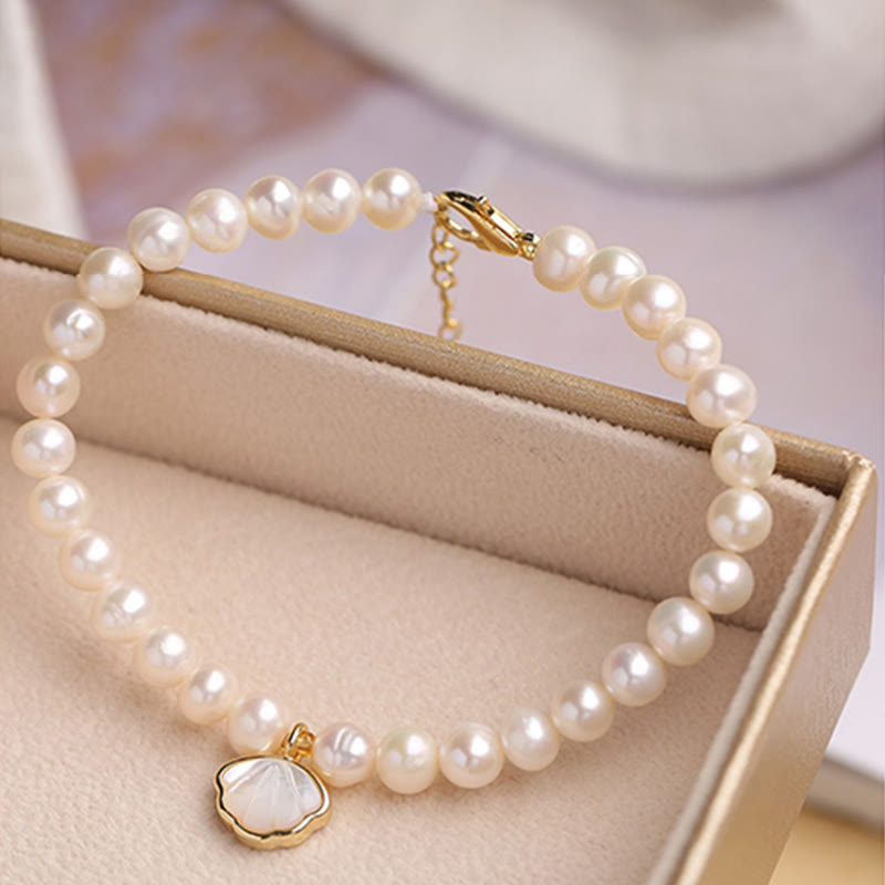 Bracciale con ciondolo in perle di cristallo naturale placcato oro 14K Buddha Stones