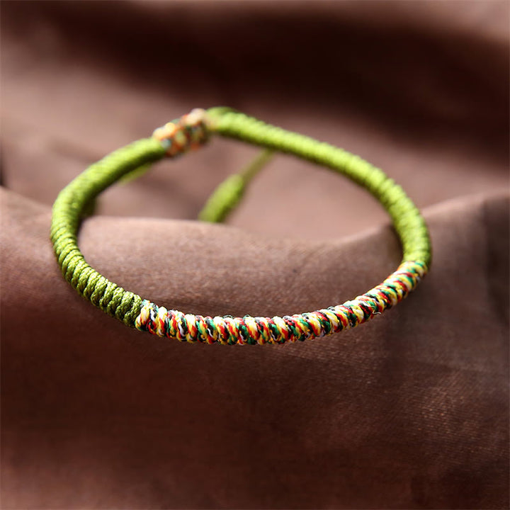 Bracciale intrecciato con nodo King Kong multicolore fatto a mano in pietra Buddha Stones tibetano, fortuna e forza