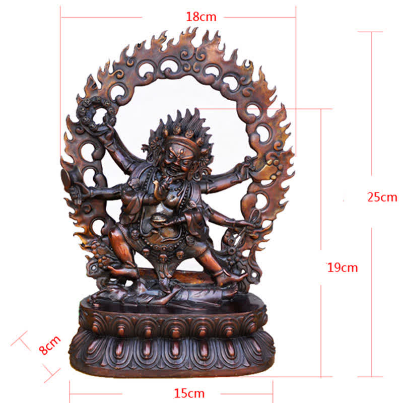 Tibet Mahakala Bodhisattva Figurina Compassione Statua in Rame Decorazione - image 15