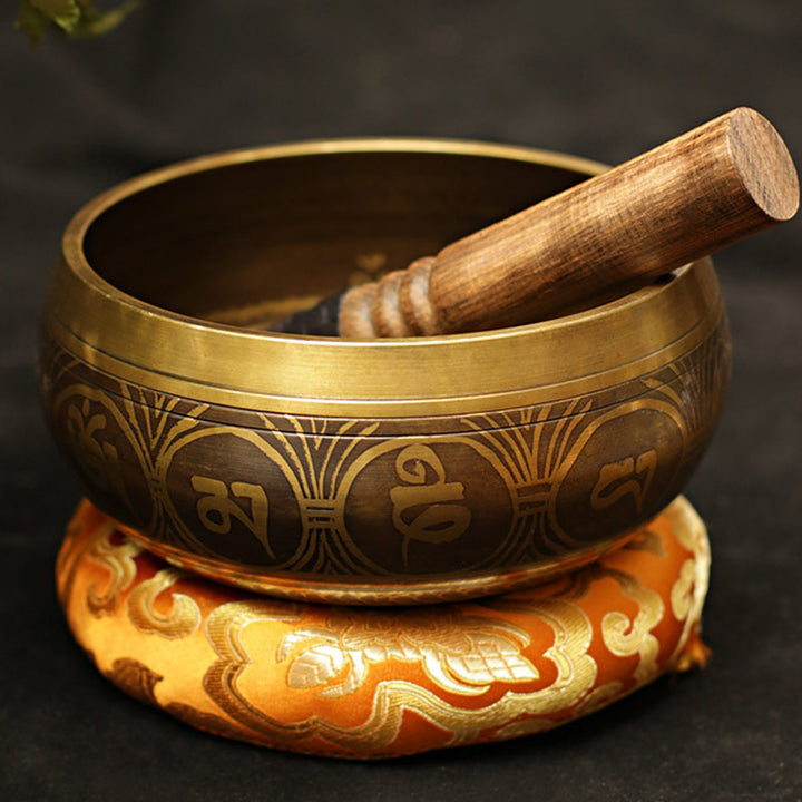 Buddha Stones Ciotola tibetana per la meditazione, realizzata a mano per la guarigione e la consapevolezza, set di ciotole tibetane per il supporto e la protezione