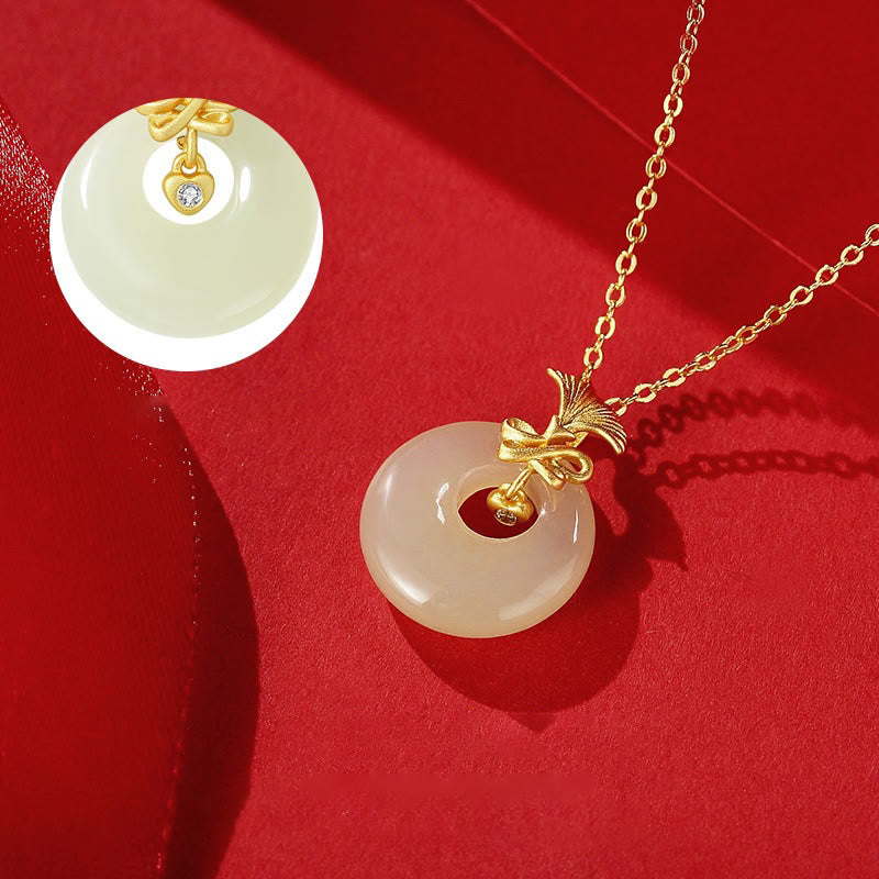 Buddha Stones 925 Sterling Silver Natural Hetian Jade Garofano Fiore Prosperità Collana Pendente - image 1