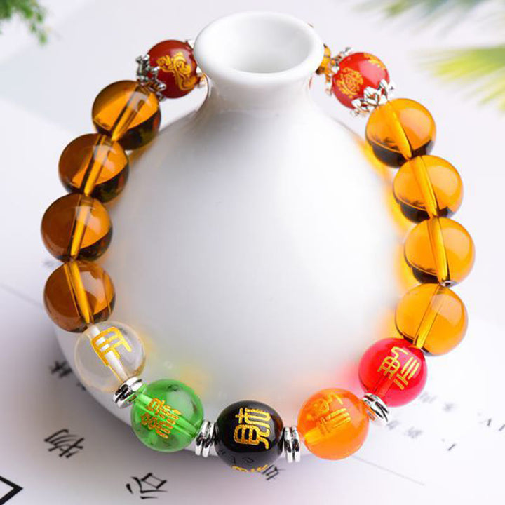 Bracciale Buddha Stones Natural Citrine Fortuna Felicità