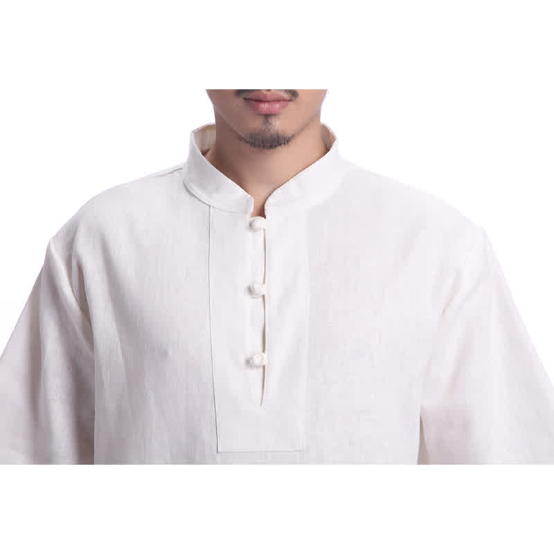 Buddha Stones Spirituale Zen Meditazione Preghiera Pratica Cotone Lino Abbigliamento Uomo Set - image 13