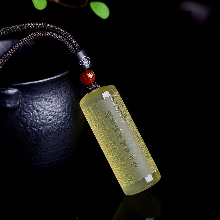 Collana con ciondolo "Sutra del cuore" in citrino, felicità e forza