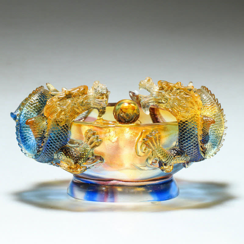 Buddha Stones Feng Shui Zodiaco cinese Drago Fatto a mano Liuli Cristallo Arte Pezzo Protezione Casa Ufficio Decorazione
