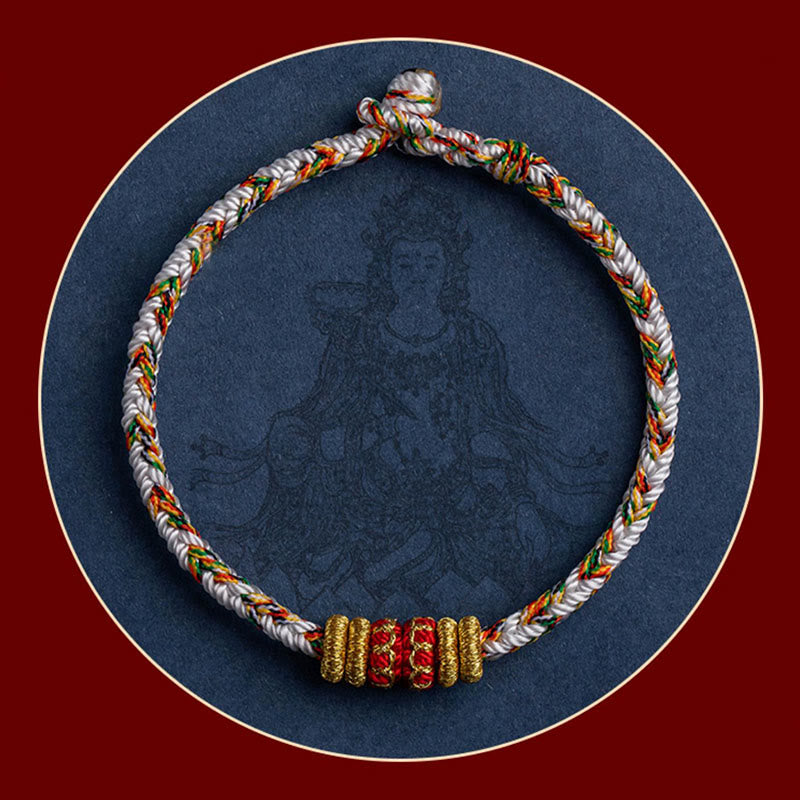 Buddha Stones Tibet Fatto a mano Zodiaco cinese Buddha natale Fortuna Forza Braccialetto di corda intrecciata
